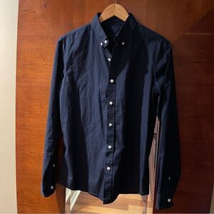 UNIS Cotton Navy Button Down Shirt